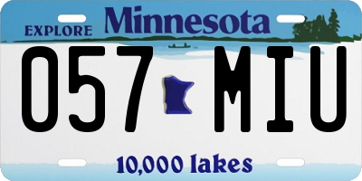 MN license plate 057MIU