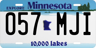 MN license plate 057MJI