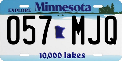 MN license plate 057MJQ