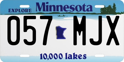 MN license plate 057MJX