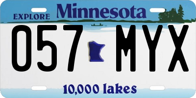 MN license plate 057MYX