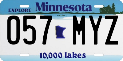 MN license plate 057MYZ