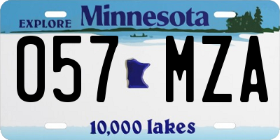 MN license plate 057MZA