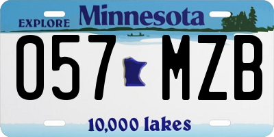 MN license plate 057MZB