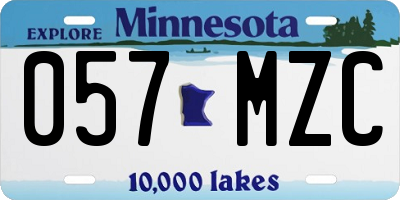 MN license plate 057MZC