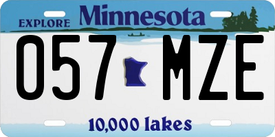 MN license plate 057MZE