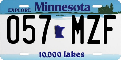 MN license plate 057MZF