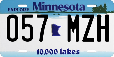 MN license plate 057MZH