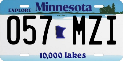 MN license plate 057MZI