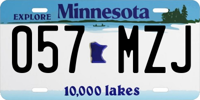 MN license plate 057MZJ