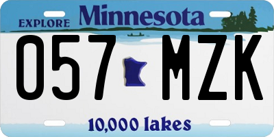 MN license plate 057MZK
