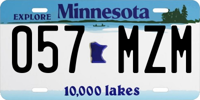 MN license plate 057MZM