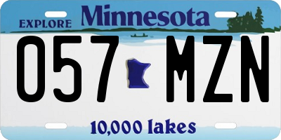 MN license plate 057MZN