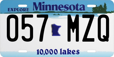 MN license plate 057MZQ
