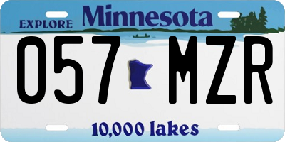 MN license plate 057MZR