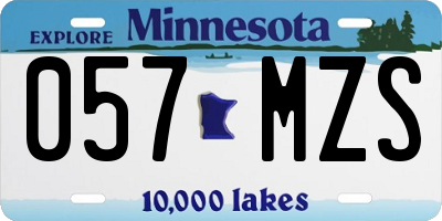 MN license plate 057MZS