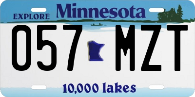 MN license plate 057MZT