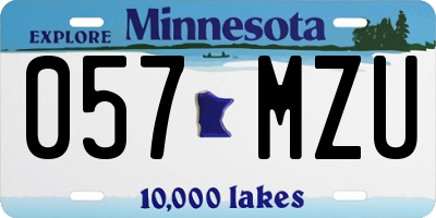 MN license plate 057MZU
