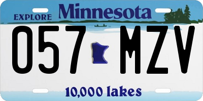 MN license plate 057MZV