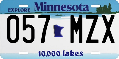 MN license plate 057MZX