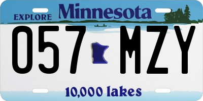 MN license plate 057MZY