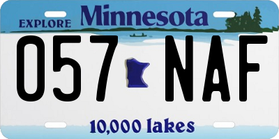 MN license plate 057NAF