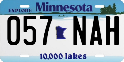 MN license plate 057NAH