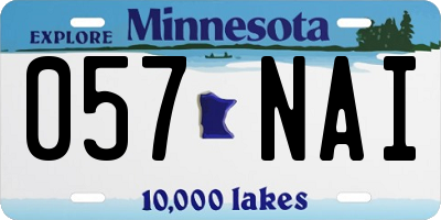 MN license plate 057NAI