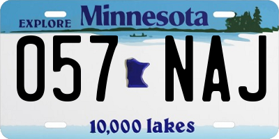 MN license plate 057NAJ