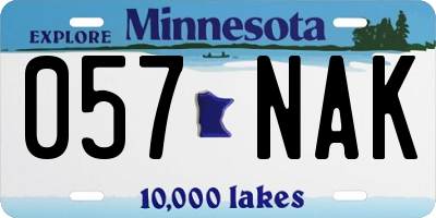 MN license plate 057NAK