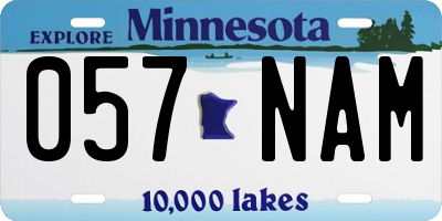 MN license plate 057NAM