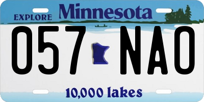 MN license plate 057NAO