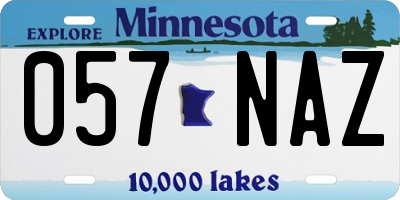MN license plate 057NAZ