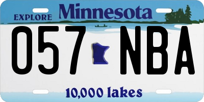 MN license plate 057NBA
