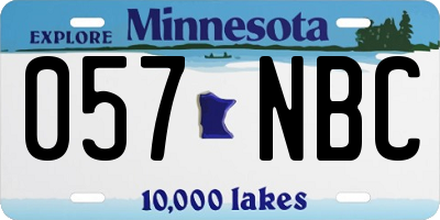 MN license plate 057NBC