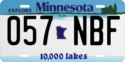 MN license plate 057NBF