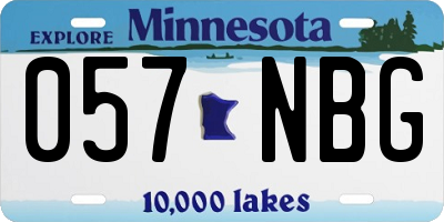 MN license plate 057NBG