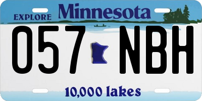 MN license plate 057NBH