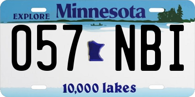 MN license plate 057NBI