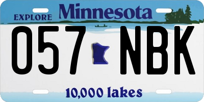 MN license plate 057NBK