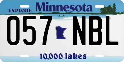MN license plate 057NBL