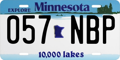 MN license plate 057NBP