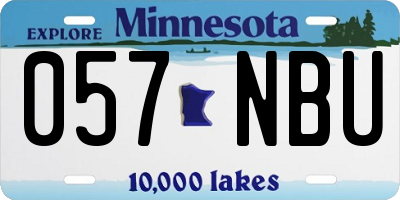 MN license plate 057NBU
