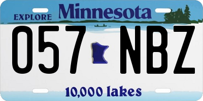 MN license plate 057NBZ