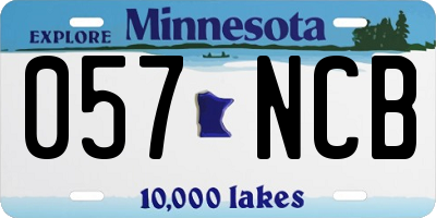 MN license plate 057NCB