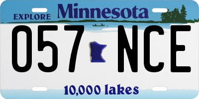 MN license plate 057NCE