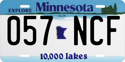 MN license plate 057NCF