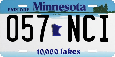 MN license plate 057NCI