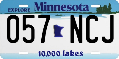 MN license plate 057NCJ