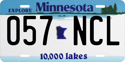 MN license plate 057NCL